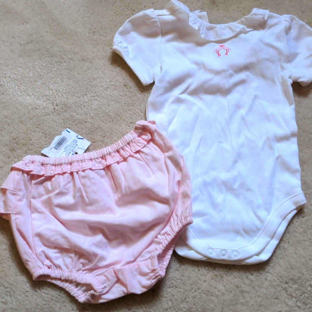 Janie and Jack Flamingo two piece outfit